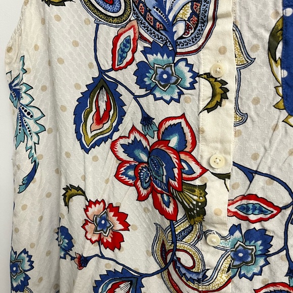 Chico's Multicolored Paisley and Floral Print Sleeveless Button Down Blouse - Picture 5 of 14